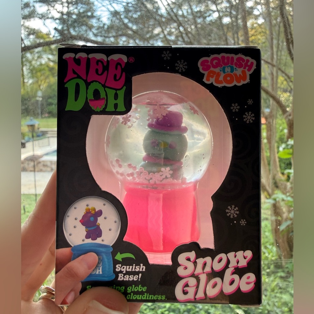 NeeDoh Squish N Flow Kids Snow Globe Toy - Pink